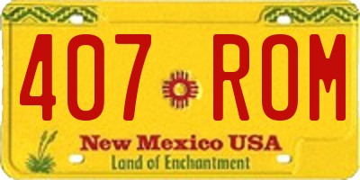 NM license plate 407ROM