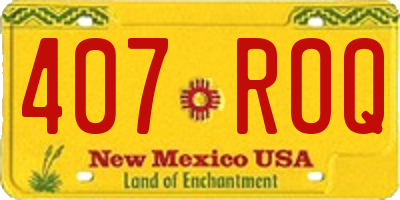 NM license plate 407ROQ