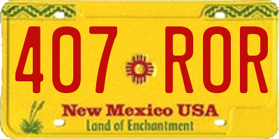 NM license plate 407ROR