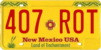 NM license plate 407ROT