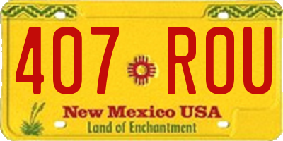 NM license plate 407ROU