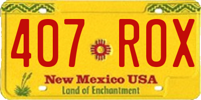 NM license plate 407ROX
