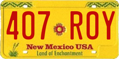 NM license plate 407ROY