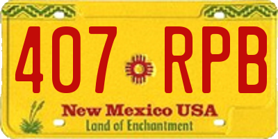 NM license plate 407RPB