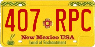 NM license plate 407RPC