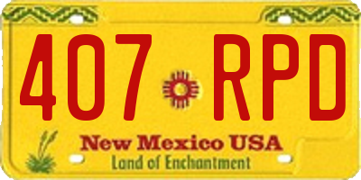 NM license plate 407RPD
