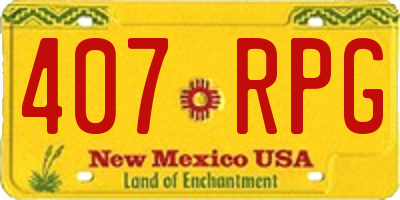 NM license plate 407RPG