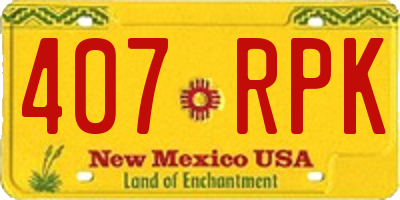 NM license plate 407RPK
