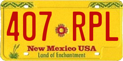 NM license plate 407RPL