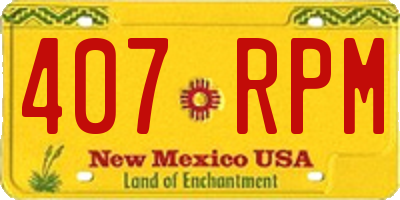NM license plate 407RPM
