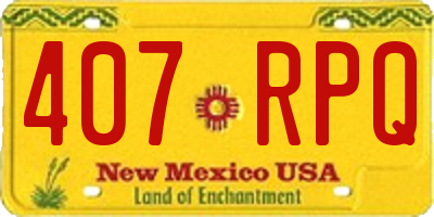 NM license plate 407RPQ