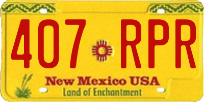 NM license plate 407RPR