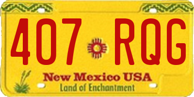 NM license plate 407RQG