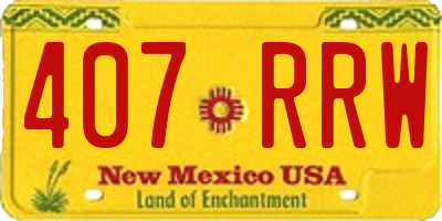 NM license plate 407RRW