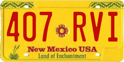 NM license plate 407RVI
