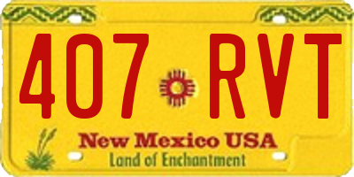 NM license plate 407RVT