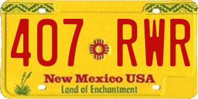NM license plate 407RWR