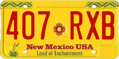 NM license plate 407RXB