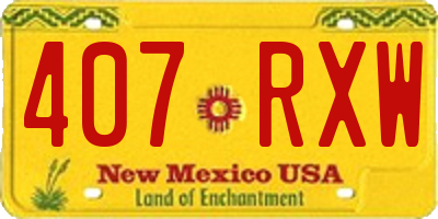 NM license plate 407RXW