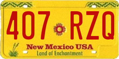 NM license plate 407RZQ