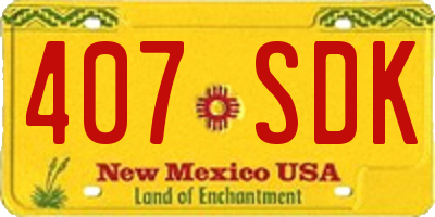 NM license plate 407SDK