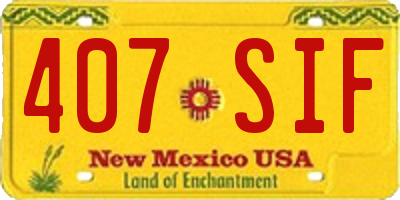NM license plate 407SIF