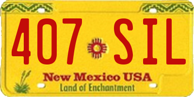 NM license plate 407SIL