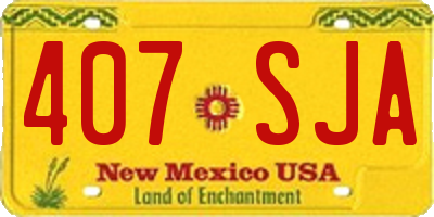 NM license plate 407SJA