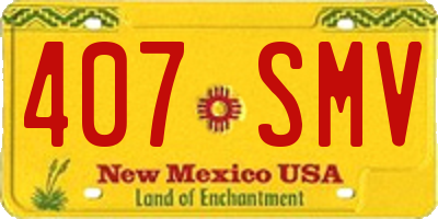 NM license plate 407SMV