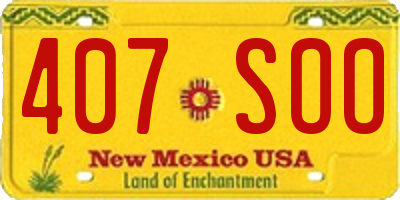 NM license plate 407SOO