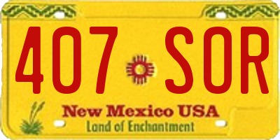 NM license plate 407SOR