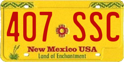 NM license plate 407SSC