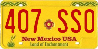 NM license plate 407SSO
