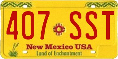 NM license plate 407SST