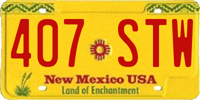 NM license plate 407STW