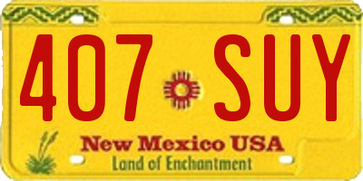 NM license plate 407SUY