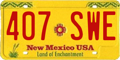 NM license plate 407SWE