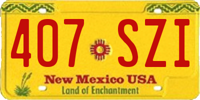 NM license plate 407SZI