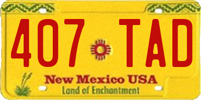 NM license plate 407TAD