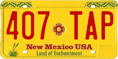 NM license plate 407TAP