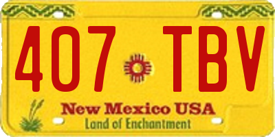 NM license plate 407TBV