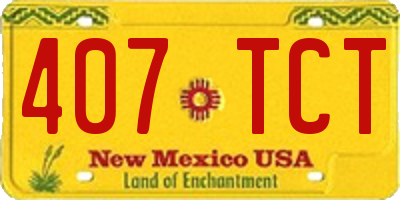 NM license plate 407TCT