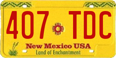 NM license plate 407TDC