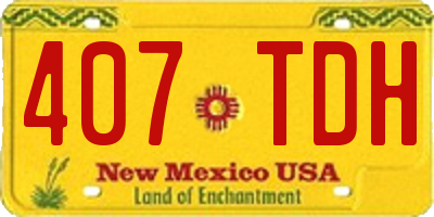NM license plate 407TDH