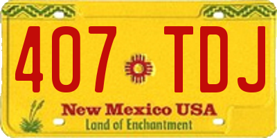 NM license plate 407TDJ