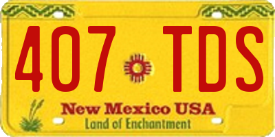 NM license plate 407TDS