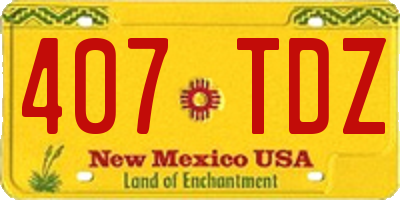 NM license plate 407TDZ