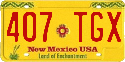 NM license plate 407TGX