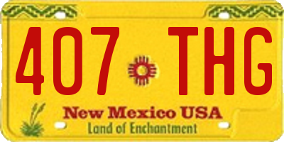 NM license plate 407THG