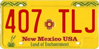 NM license plate 407TLJ